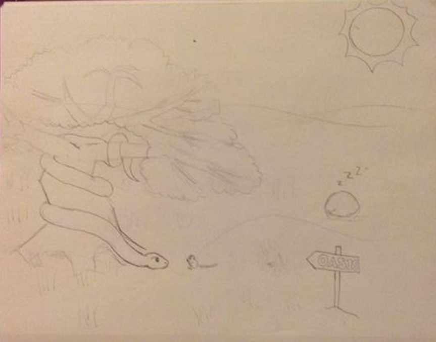 Desert Scene Sketch – Nutty Scribbles